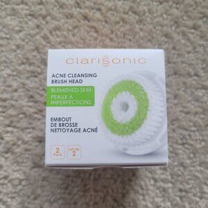 NIB Clarisonic Acne Cleanse Facial Cleansing Brush Head Replacement - TWO Heads
